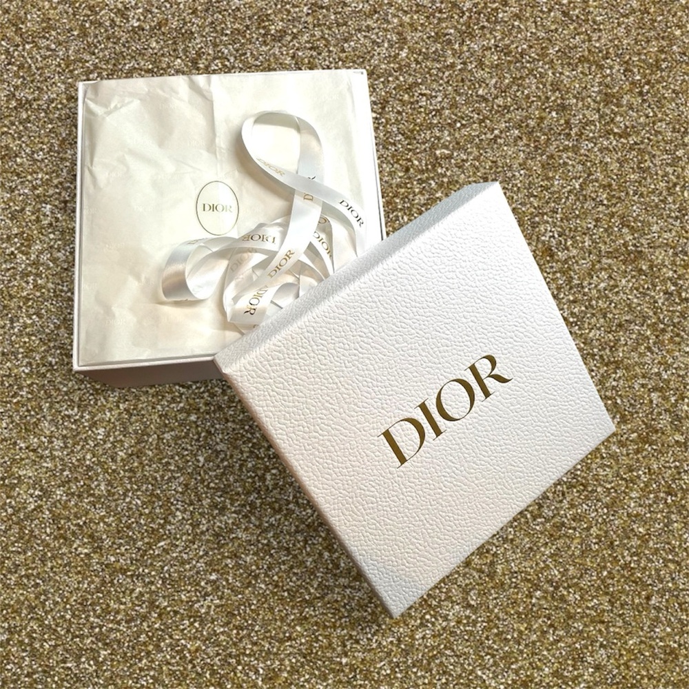 Dior Textured White Box with Satin Dior Ribbon